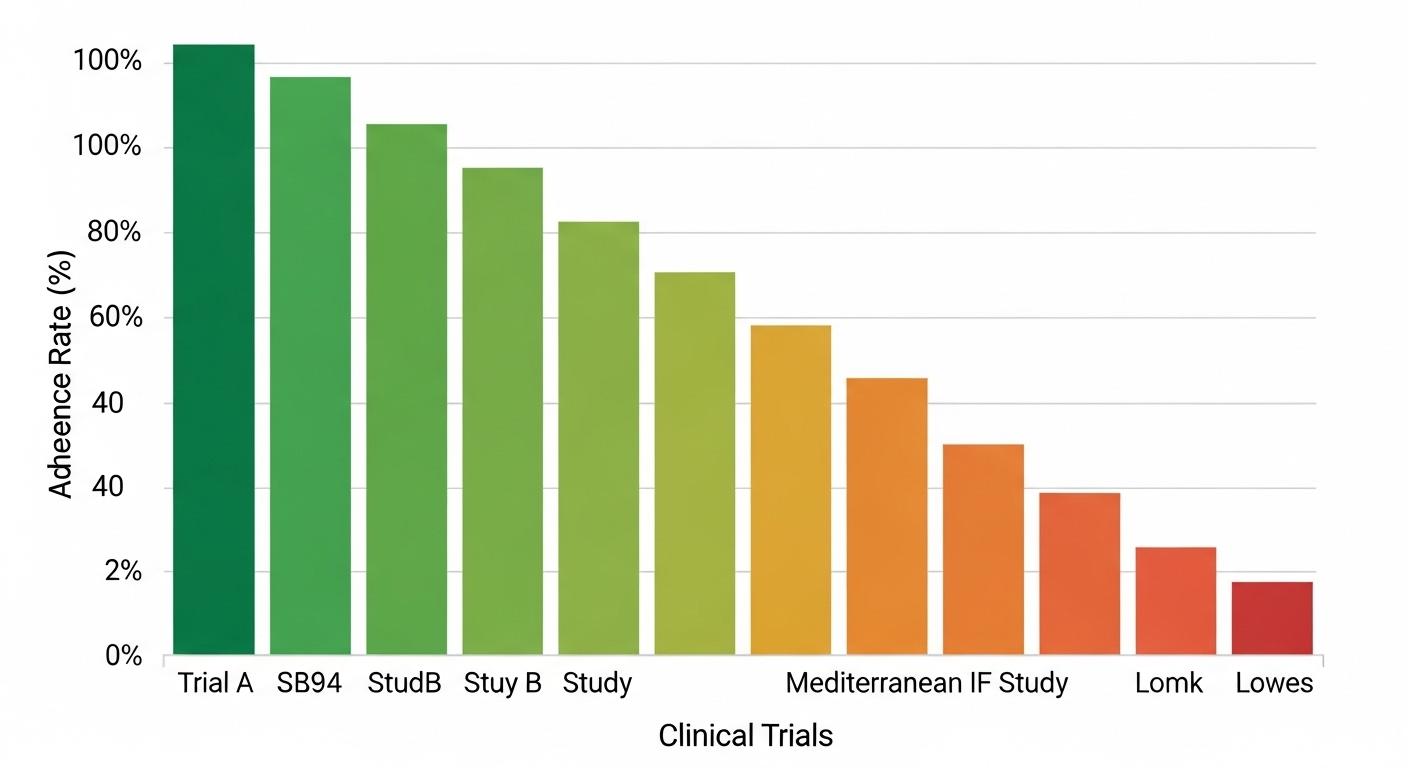 Intermittent Fasting Adherence Rates in Long-Term Clinical Trials