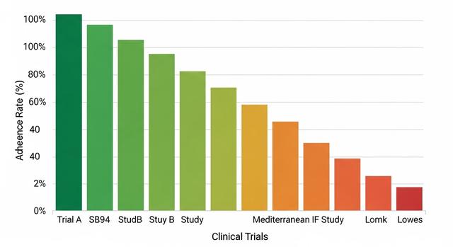 Intermittent Fasting Adherence Rates in Long-Term Clinical Trials